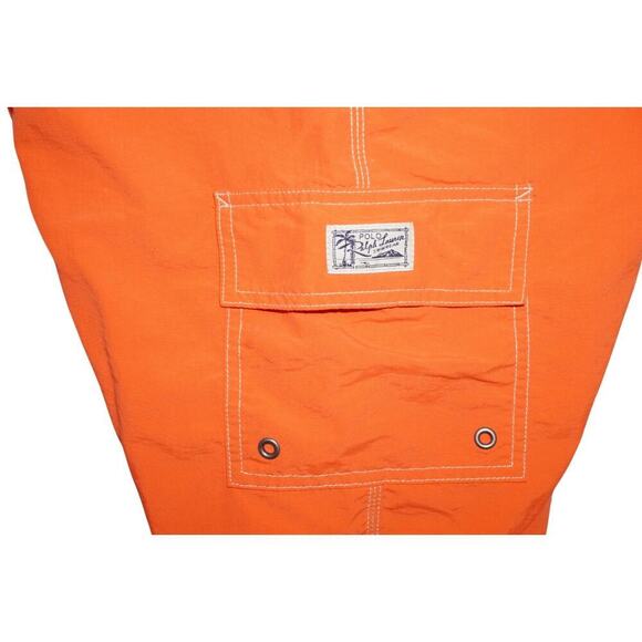 Polo Ralph Lauren Orange Swim Trunks Size XL – Utility Pocket, Drawstring Waist - Picture 7 of 10